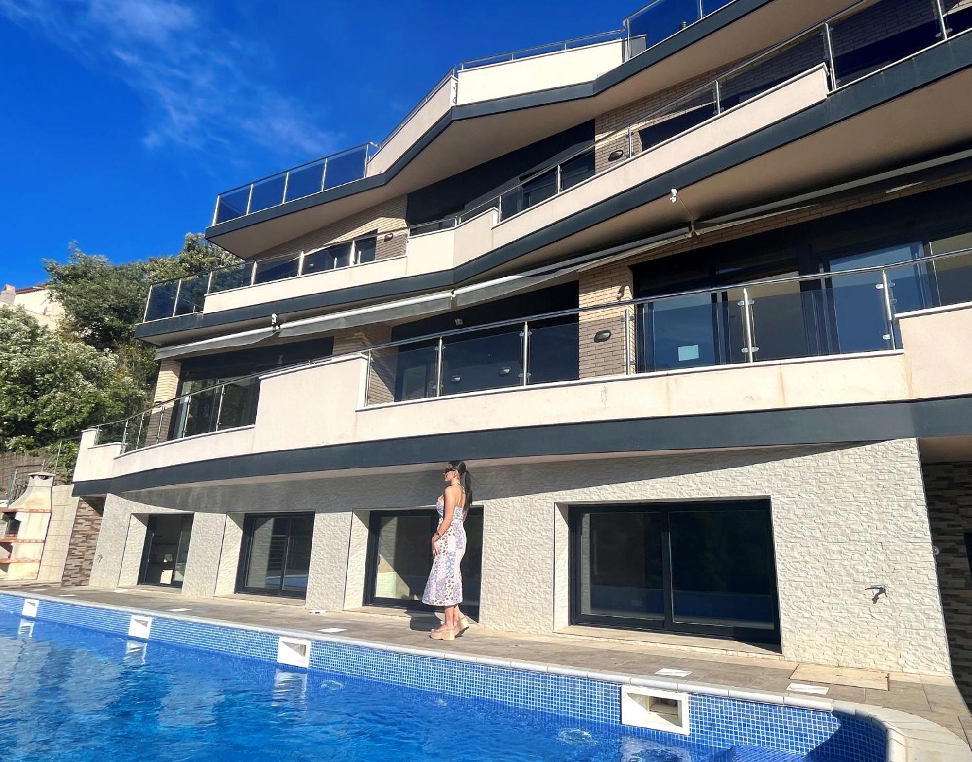 Villa De Lujo Con Vistas Al Mar Y Piscina Privada Santa Susanna Exterior photo